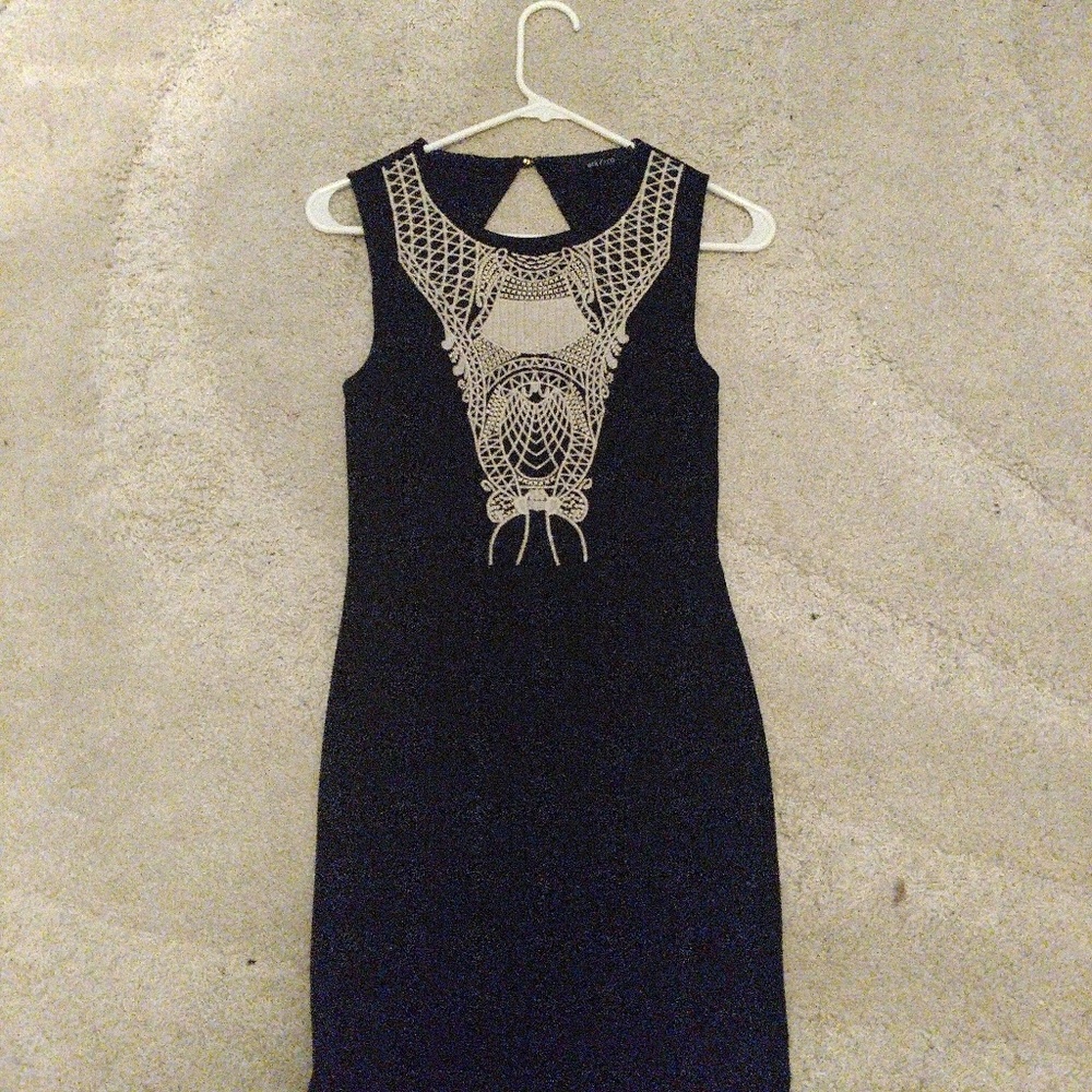 Black and White Backless Minidress